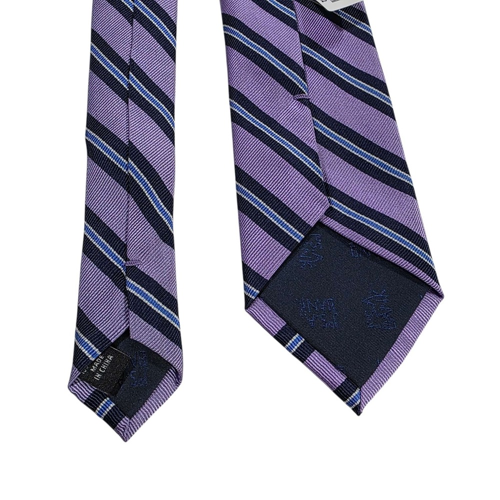 Jos. A. Bank Striped Silk Dress Tie Traveler's Collection Stain Resistant Purple - Picture 10 of 12